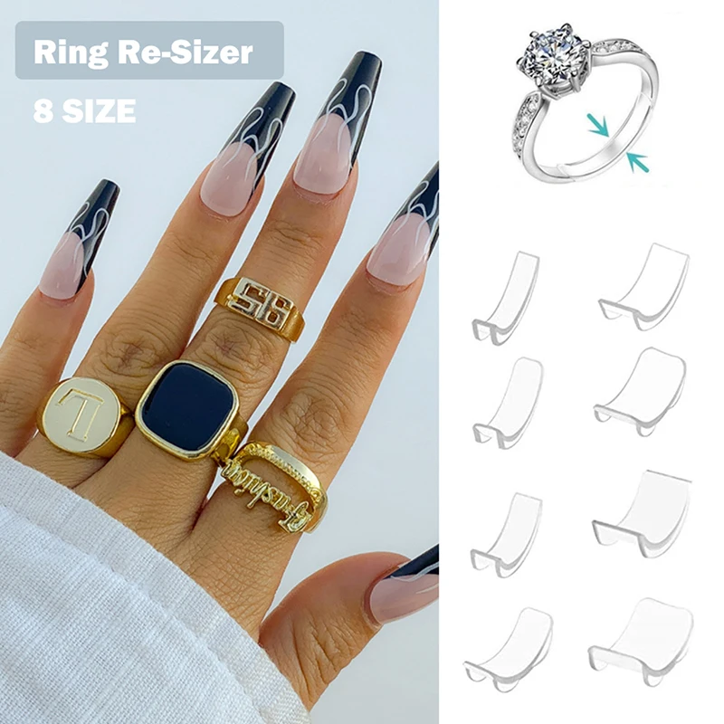 

Ring Re-sizer 8 Sizes/Set Invisible Ring Size Adjuster Silicone Reducer Models