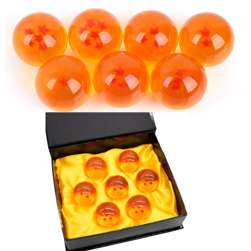 7pcs/set Dragon Ball Z Wishing Ball 4.3cm Anime Figures Ball Decoration Model 1 2 3 4 5 6 7 Star Figures Resin Kit Garage Toys