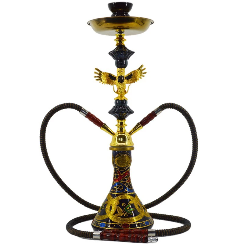 

Hookah Double Pipe Eagle Pot Glass KTV Bar Party BBQ Nargile Chicha Shisha Set Height 51cm