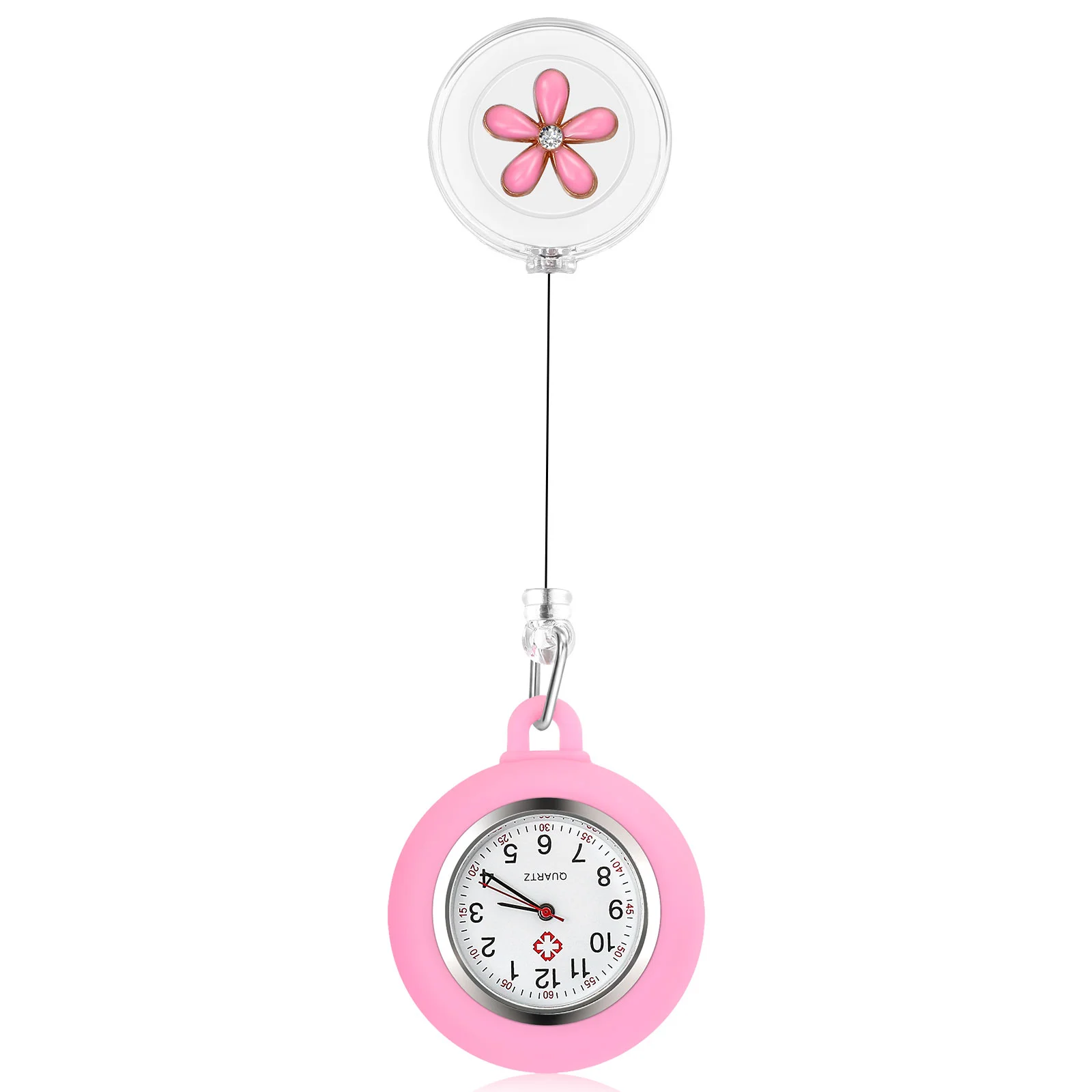 

Hemobllo Nurse Doctor Retractable Watch Women Pocket Hanging Watch Brooch Clip On Fob Watch