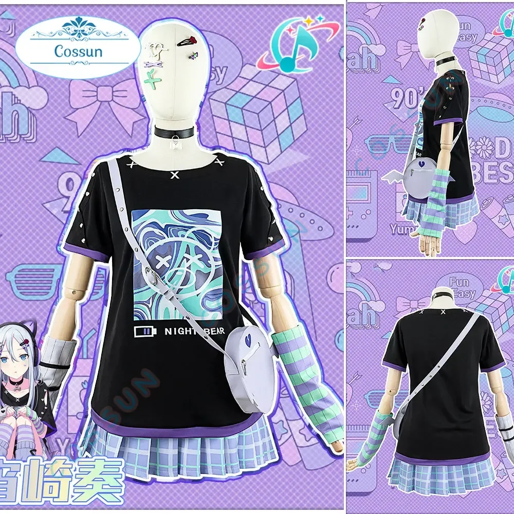 Project Sekai Feat 25:00 At Nightcord Yoisaki Kanade Косплей Костюм Аниме Игра PJSK Платья Рождество