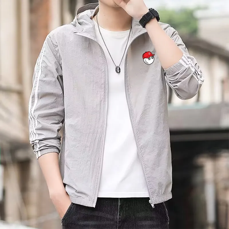 2023 Summer New Golf Embroidery Thin Style Breathable Top Jacket Coat Men's Leisure Sun Protection Clothing