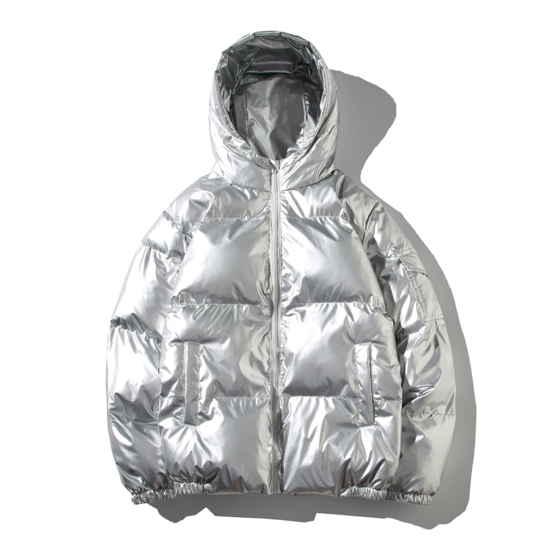 Winter Solid Color Parka Men Thick Hooded Jacket 2023  New Warm Harajuku Coat Male Casual Zipper Jackets Windproof Outwear