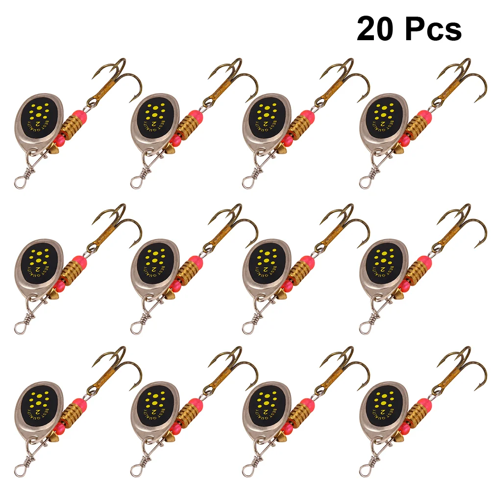 

20 Pcs Fish Baits Tackle Fishing Supplies Hard Baits Treble Hook Striped Bass Spinbait Fishing Accessories Carp fishing