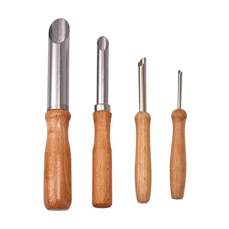 

4Pc Stainless Steel Pottery Clay Hole Puncher Carving Sculpture Modeling Pottery Cutting Punching Ceramic Polymer Clay Wax Tools
