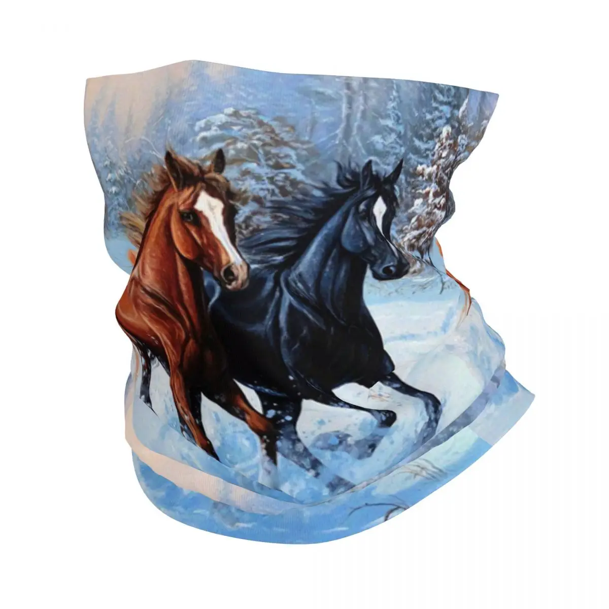 

Horses Neck Gaiter Men Women UV Protection Winter Animal Bandana Scarf for Ski