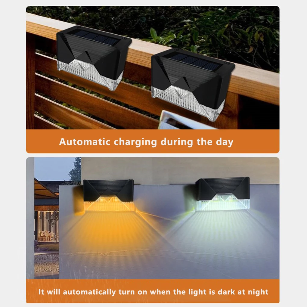 

4pcs Stair Garden Light 5W LED Solar Power Induction Yard Art Light IP65 Waterproof Decoration Lamp Warm Light