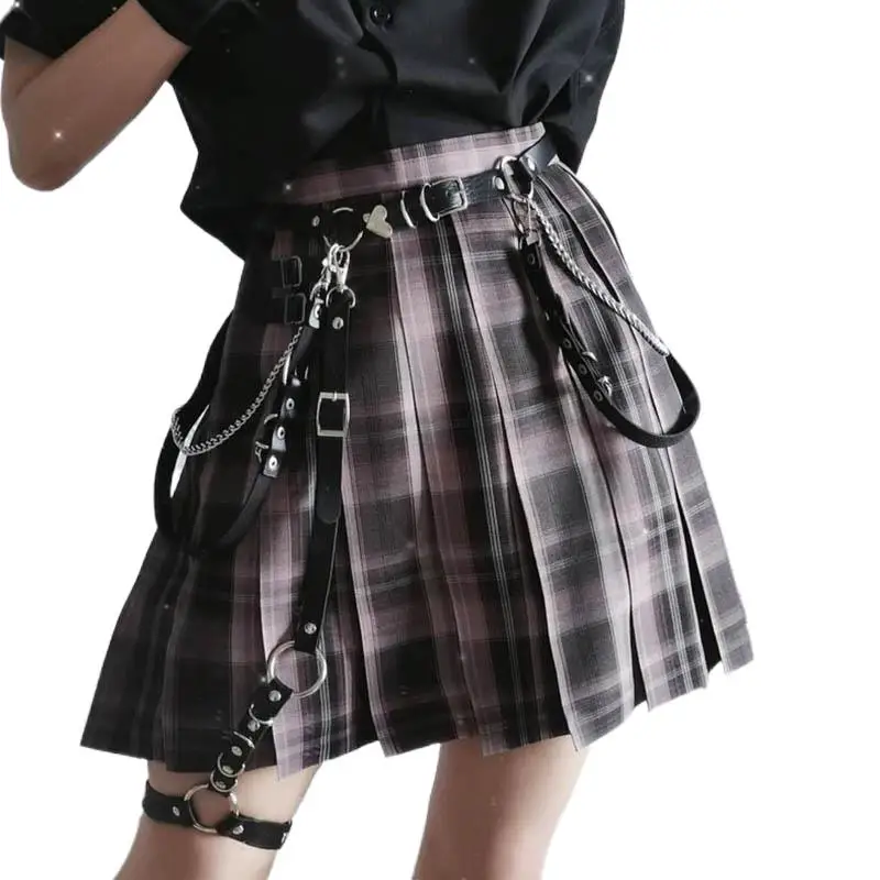 

Punk gothic Leather Women Belts with chain Harajuku Harness Leg Belt Body Waist Strap Jk Dress Jeans Slim Bondage Waistband