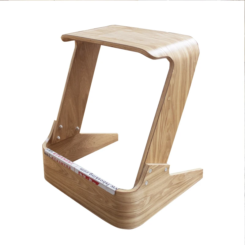 Простой барный стул в скандинавском стиле для отдыха деревянный цвет ясень