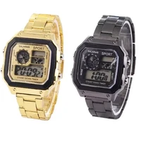 chronograph waterproof watch luxury business wristwatches male sport clock steel belt watch men sport digital watches