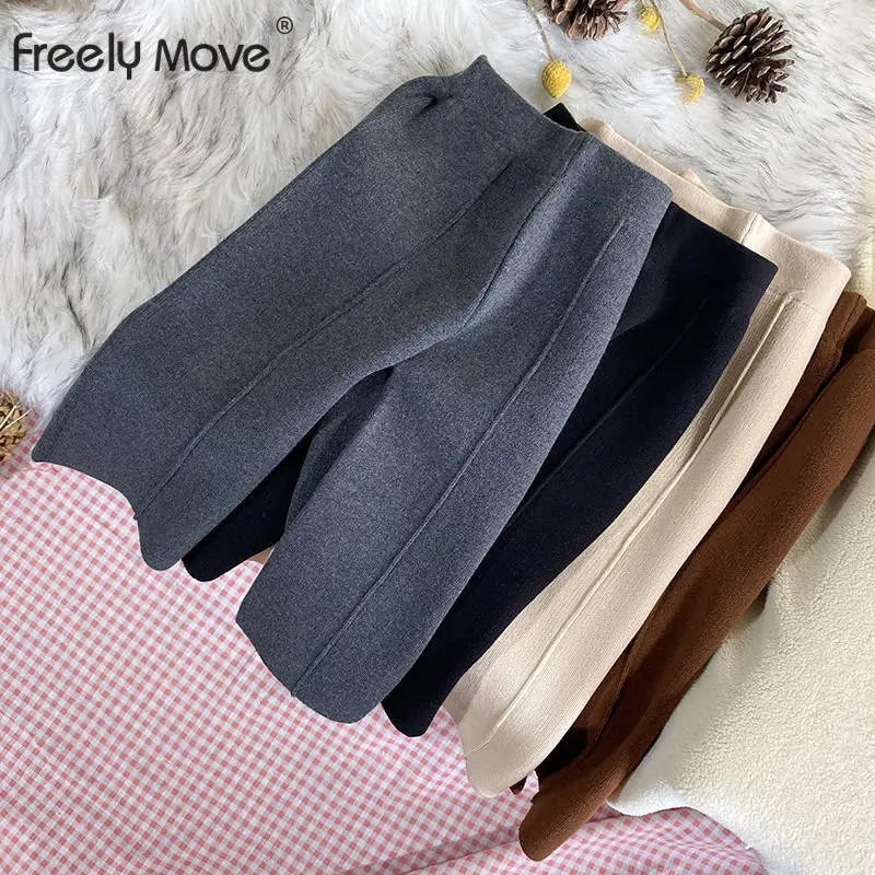 

Freely Move Girls' Trousers Autumn Wear 2022 New Children's Casual Pants Bottoming Solid Elastic Baby Girl Wide Leg Pants