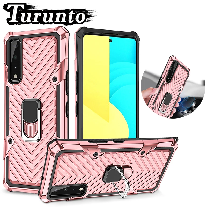 

Shockproof Armor Phone Case For LG Stylo 7 5G Stylo 6 K51 K31 Car Holder with Ring Protection Cover For LG Aristo 5 Harmony 4