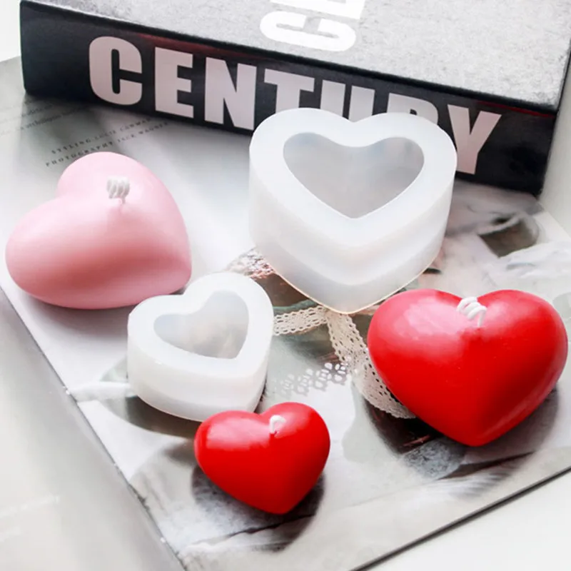 

3D Love Heart Silicone Mold Aroma Plaster Candle Mould DIY Soap Making Dessert Mousse Cake Baking Pastry Candy Chocolate Moulds