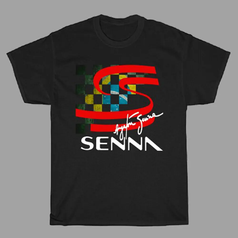 Мужская черная футболка Ayrton Senna Sports размеры от S до 5XL