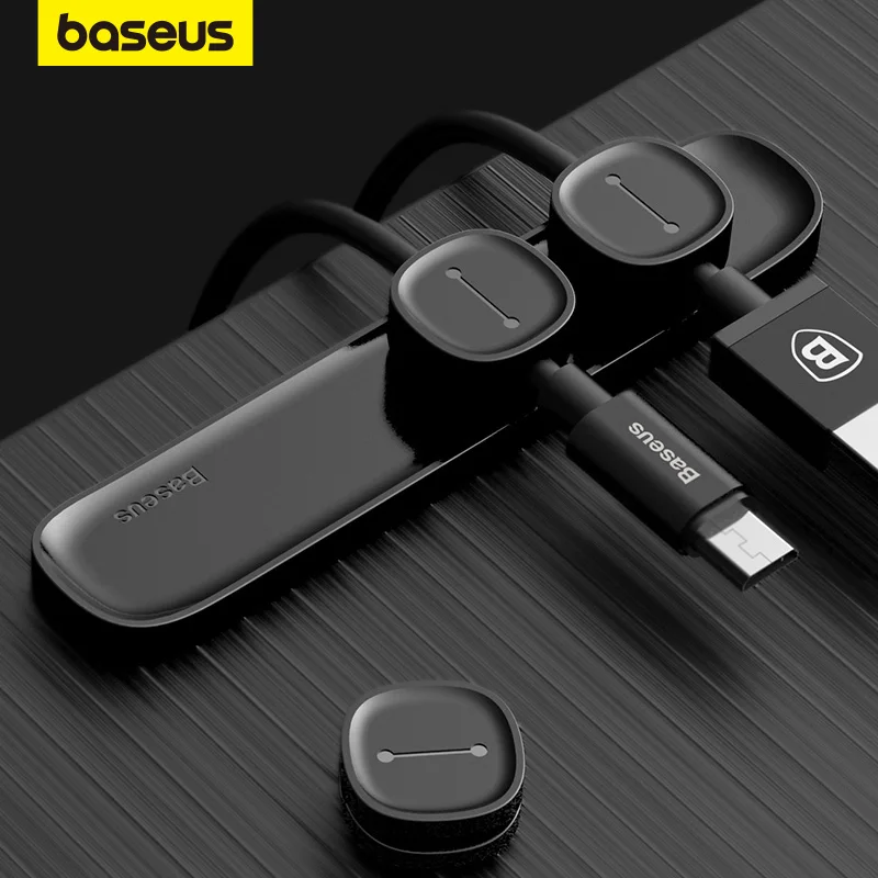 

Baseus Cable Organizer Magnetic Cable Management USB Cables Holder Silicione Flexible Desktop Clips for Mouse Wire Organizer