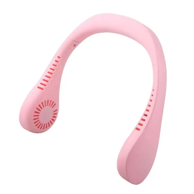 

Portable USB Rechargeable Dual Head Neck Hanging Fan 2 in 1 Mini Air Cooler Conditioner 3 Speed Adjustable for Traveling Outdoor