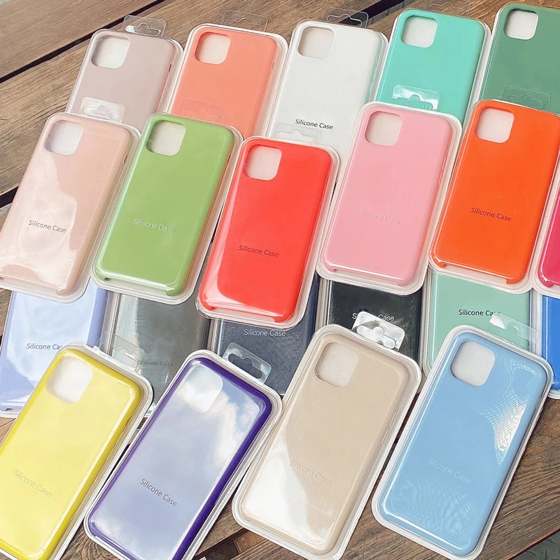 

Original Official Silicone Case For iPhone 7 8 Plus X XR Apple 13 12 11 ProMax Mini SE 2020 Cover