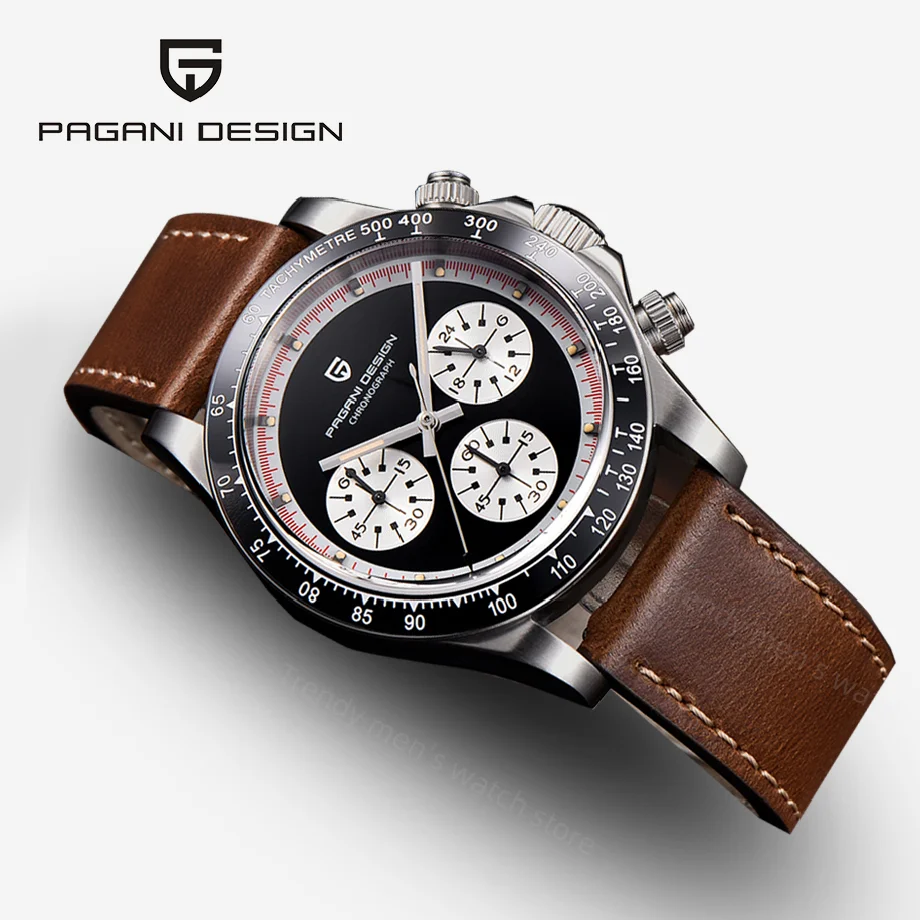 

Часы PAGANI DESIGN Мужские кварцевые в ретро стиле, спортивные роскошные с хронографом, с автоматической датой, с сапфировым стеклом, Водонепроницаемость 100 м