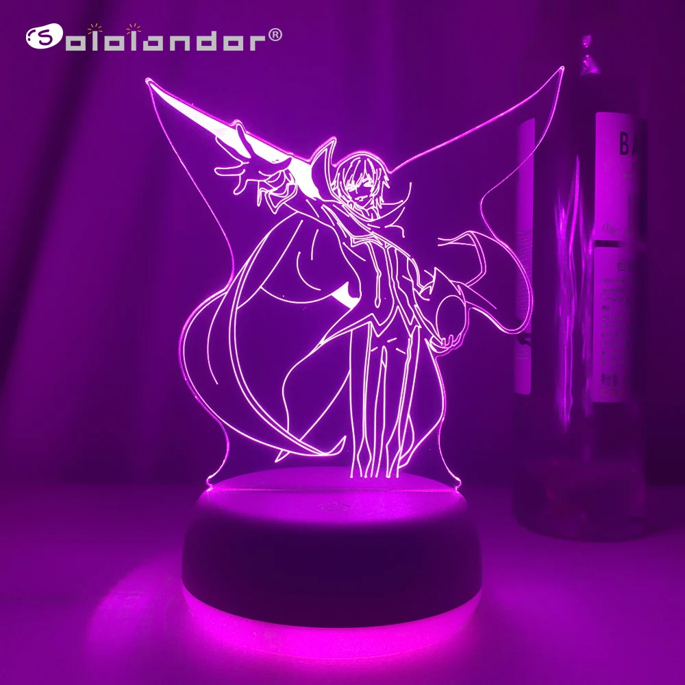 

Led Anime Lamp Code Geass Lelouch Lamperouge for Bedroom Decoration Nightlight Birthday Gift Room Decor Manga Night Light