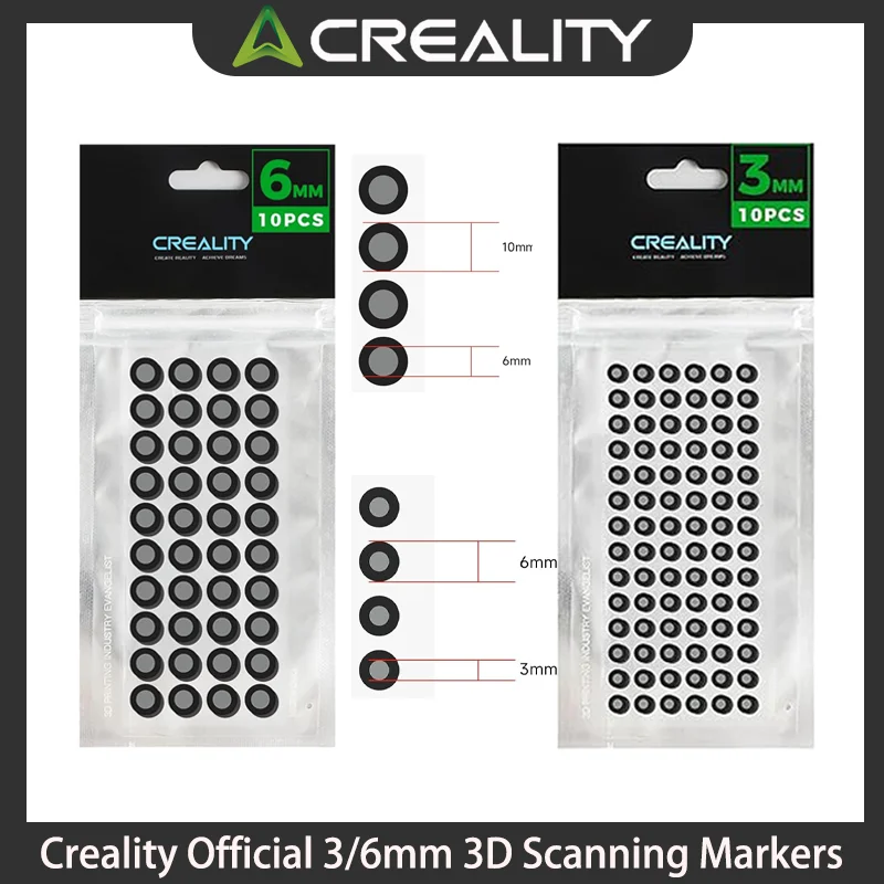 Фото Официальные 3D-сканирующие маркеры Creality 3/6 мм для 3D-сканеров. Маркеры опорных точек 3D-сканирования для 3D-сканирования 98/120. №2
