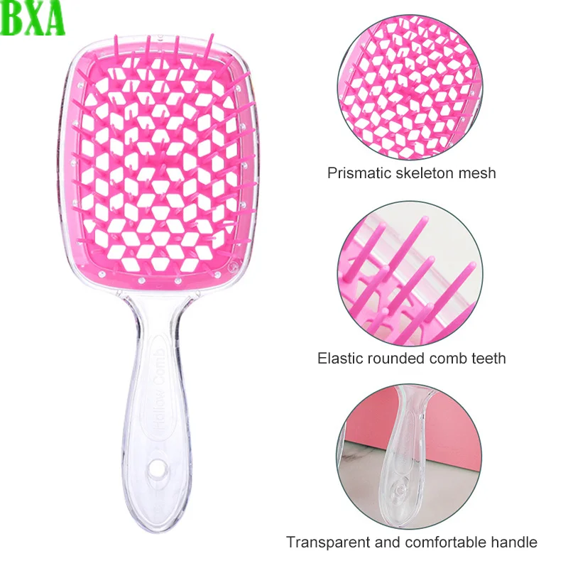 

Fluffy Modeling Comb Mesh Comb Hairdressing Hair Smoothing Honeycomb Comb Plastic Massage Comb Dry and Wet Hollow Comb