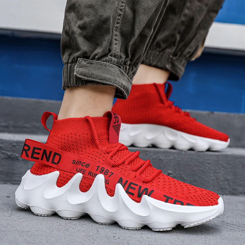 Unisex High Top Summer Casual Sneakes Chunky Breathable Men Outdoor Jogging Shoes Women Thick Sole Non-Slip Zapatillas Hombre