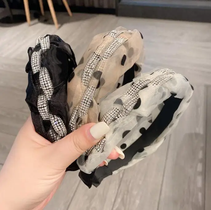 

Летние сетчатые волнистые Стразы стиль Стразы для девушек универсальные французские темпераментные милые аксессуары для волос