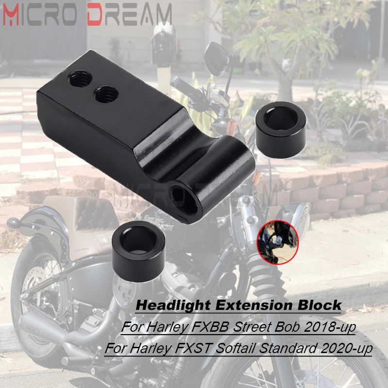 

Удлинительный блок для мотоциклетных фар Harley FXST Softail Standard 20-22 FXBB Street Bob 18-2022, Кронштейн Для переустановки фар