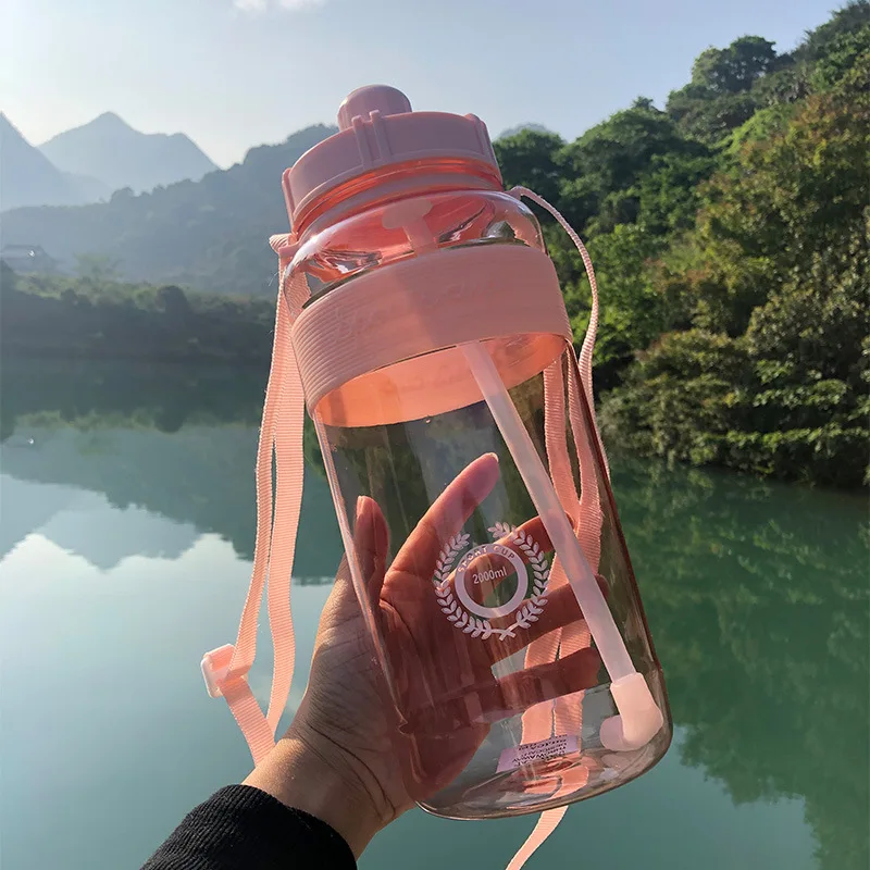 

2000ML Outdoor Fitness Sports Bottle Kettle Large Capacity Portable Climbing Bicycle Water Bottles Free Gym Space Cups