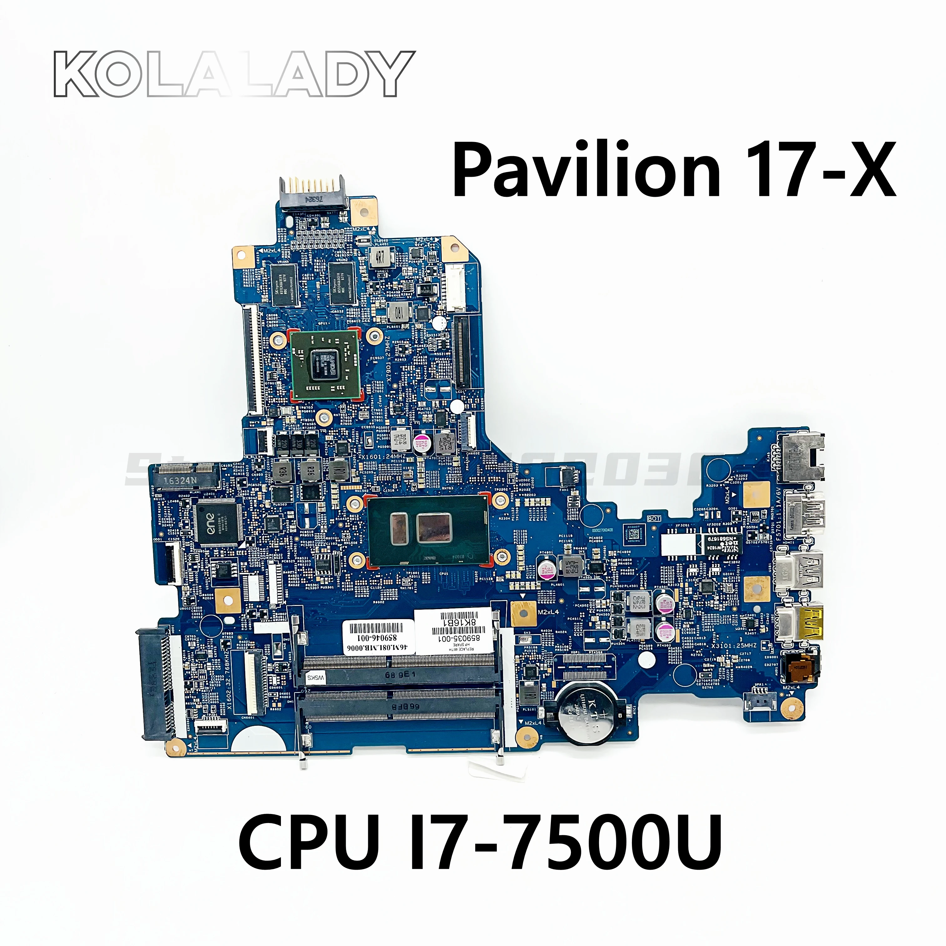

859031-001 859031-601 для HP Pavilion 17-X 17T-X 17-X172DX материнская плата для ноутбука 15289-2 с процессором SR2ZV I7-7500U 100% полностью протестированная