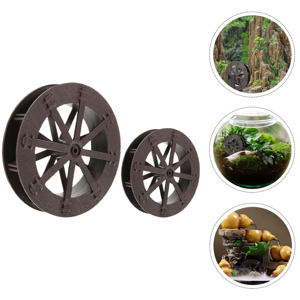 

2 Pcs Scene Layout Prop Decor Fish Tank Mini Fountain Water Fountains Bowl Micro Landscape Waterfall
