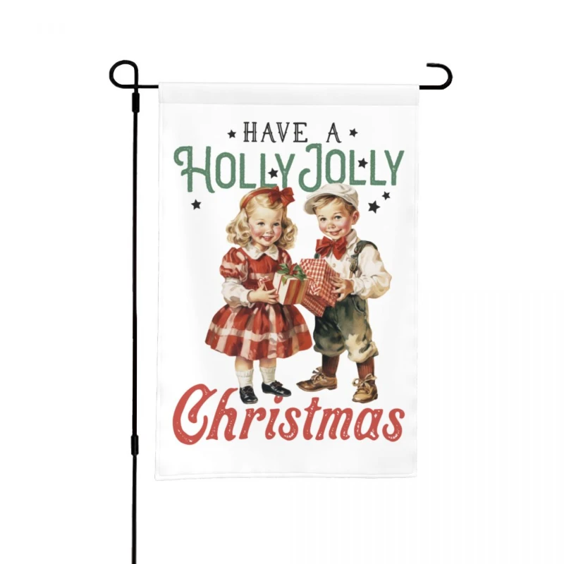 

Have A Holly Jolly Christmas Christmas Garden Flag Santa Gift Garden Decoration Banner 31x46cm(12in X 18in)