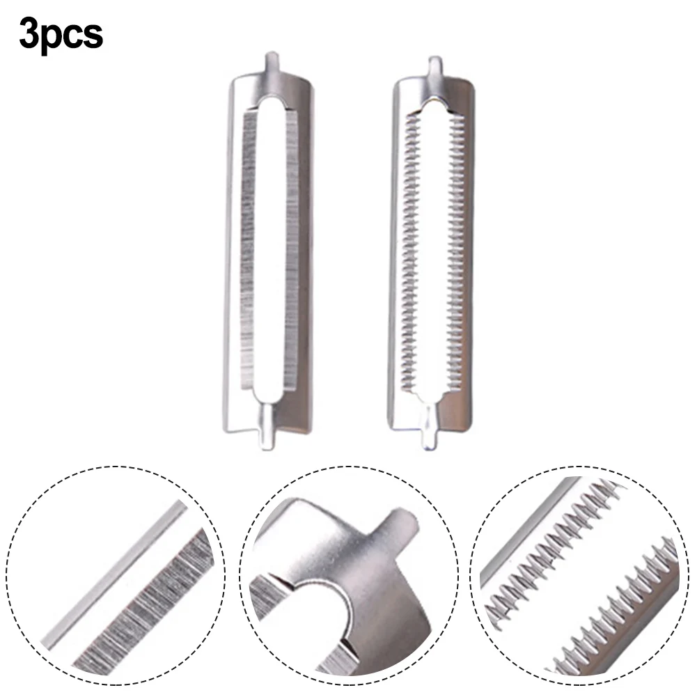 

3pcs Blade 56mm Stainless Steel Single-sided Flat Blade Multifunctional Peeling Replacement Blades For Vegetable Peelers