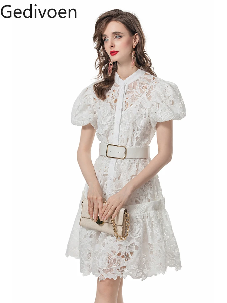 Женское платье с цветочной вышивкой Gedivoen летнее модельное дизайнерское мини