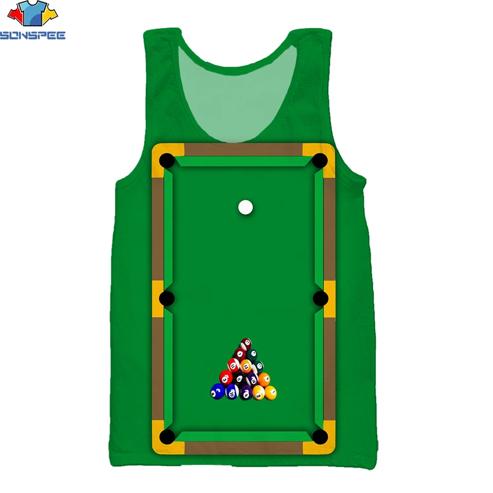 

SONSPEE 3D Print Summer Sleeveless Men's Vest Billiards Game Party Bar Sports Fitness Muscle Personality Harajuku Loose Tank Top