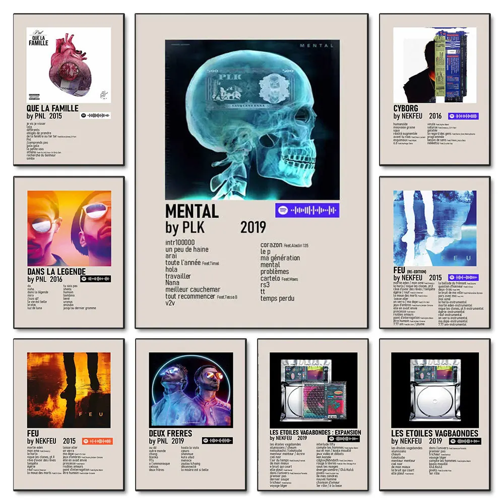 

Vintage French Rap Pop Music Album Poster Retro Laylow Nekfeu Pnl Plk Hip Hop Rock Canvas Print Picture Wall Art Home Room Decor