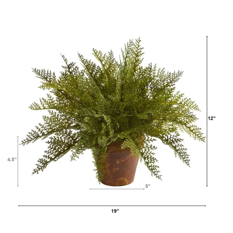 

Precious 19" Green Maiden Hair Artificial Fern Plant in Captivating Planter
