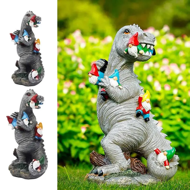 

Halloween Dinosaur Garden Statues Cute Realistic Gnome Dinosaur Statue Resin Craft Lawn Ornament Gift For Yards Patios Bedrooms