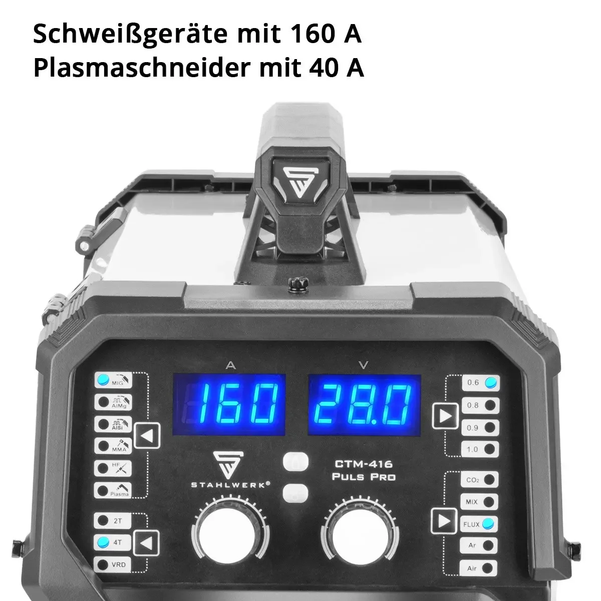 STAHLWERK CTM-416 Комбинированный сварочный аппарат Puls Pro 6-в-1 с газовым экраном |