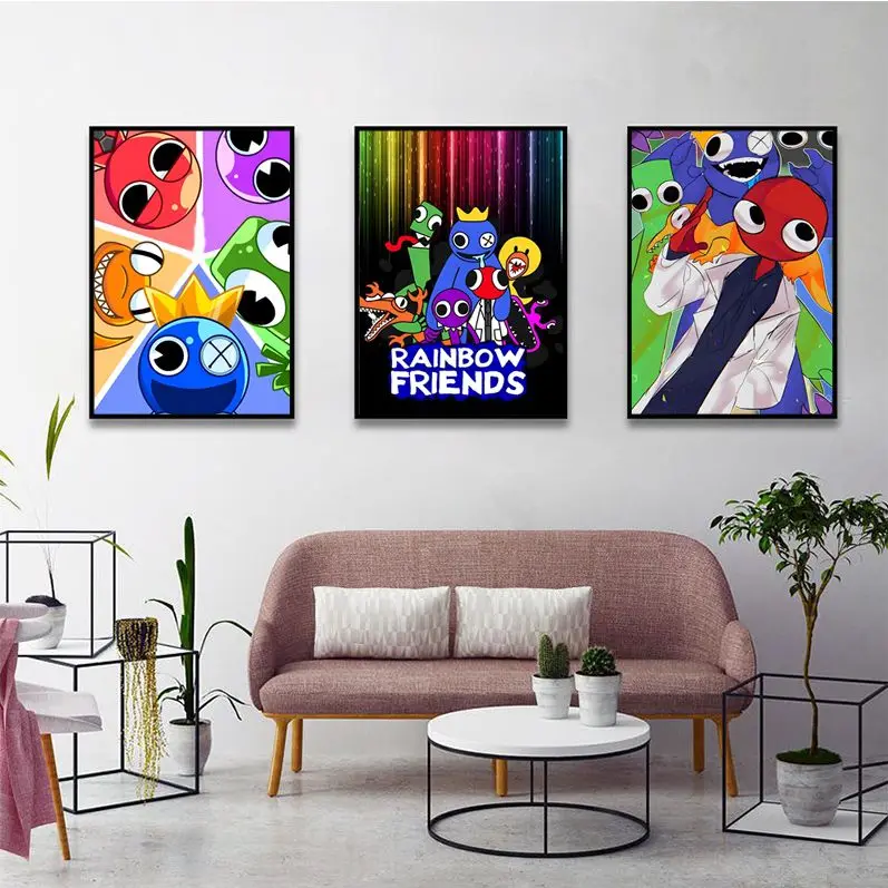 

Rainbow Friends Toy Whitepaper Classic Movie Posters Retro Kraft Paper Sticker DIY Room Bar Cafe Decor Art Wall Stickers