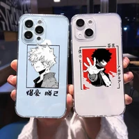 bakugou katsuki my hero academia manga phone case for iphone 13 12 11 8 7 plus mini x xs xr pro max transparent soft