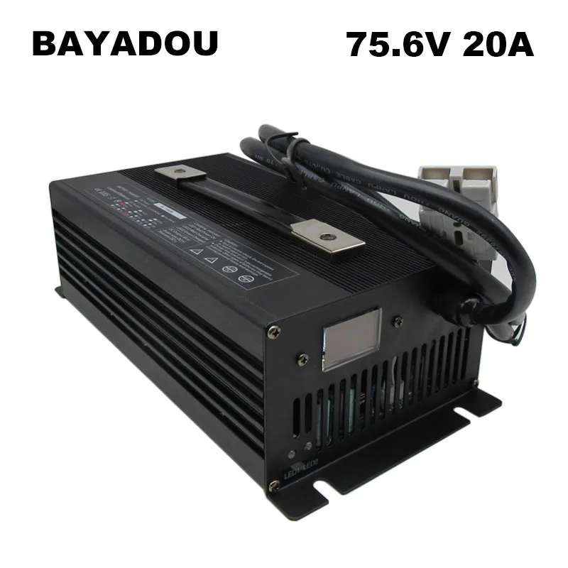 

2000W 75.6V 20A Li-ion Charger For 64.8V 66.6V 18S 15A 10A Lithium Ebike Battery Forklift Clearner Motorcycle Tricycle Chargers