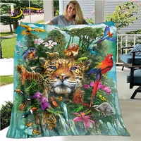animal creative portable blanket tigerleopardlion lightweight sheet sofa cover office hiking leisure reading warm blanket