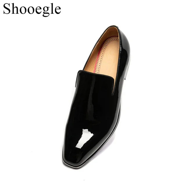 Men Dress Leather Shoes Slip on Patent Leather Mens Casual Oxford Shoe Moccasin Glitter Male Footwear Pointed Toe Shoes for Men 2