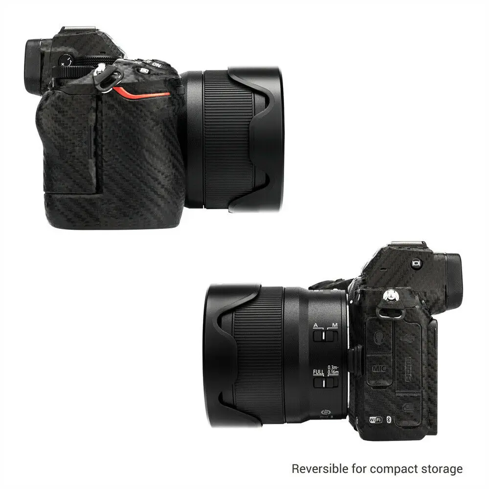 Реверсивная бленда с лепестком цветка для Nikon Nikkor Z Mc 50mm F/2.8 Macro Lens на камере fc Zfc Z50