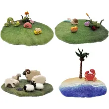 Wool Felt Playscape Handmade Grassland Beach Play Mat Small World Pretend Play Montessori Waldorf Inspired Toy for Children