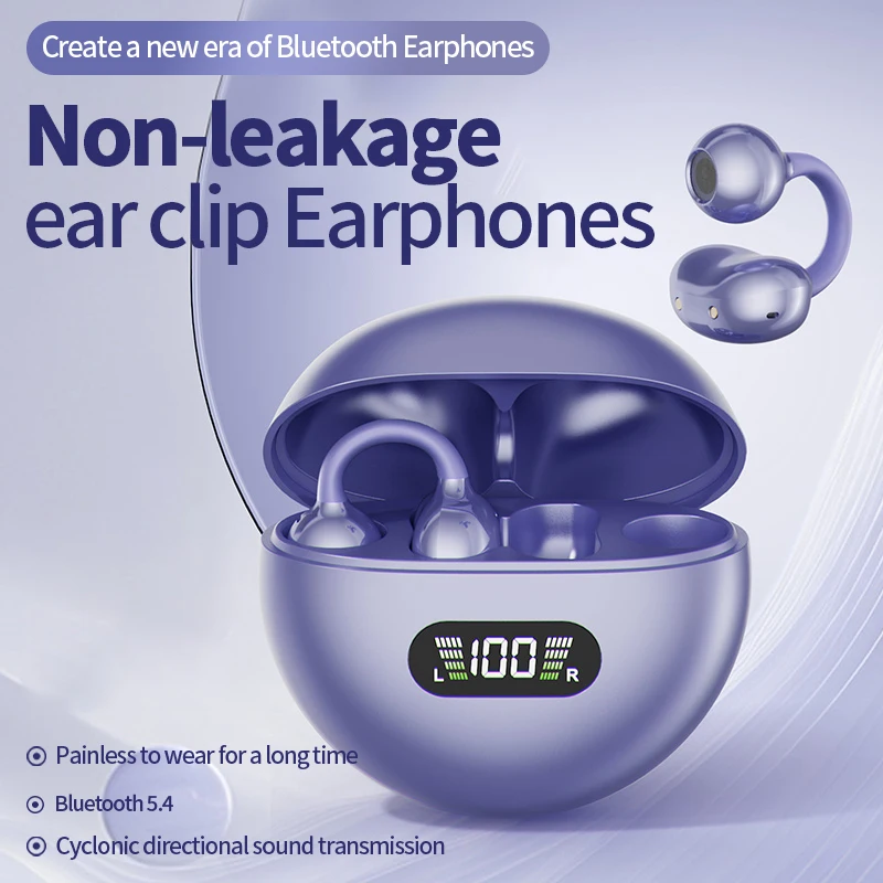 New Sport Earclip Wireless Headphone Bluetooth Earphone audífonos bluetooth inalámbrico Gaming LED Display for xiaomi huawei