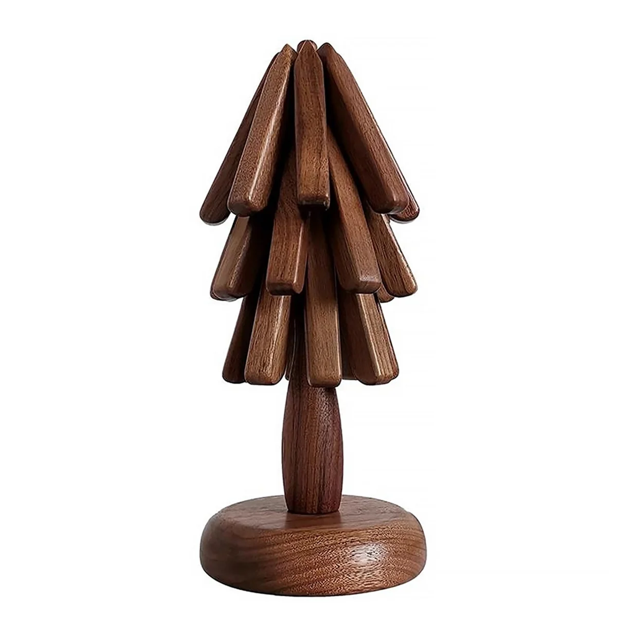 

Wooden Trivets for Hot Dishes Tree Shape Trivet Set Coaster for Teapot Hot Pots (Black Walnut)