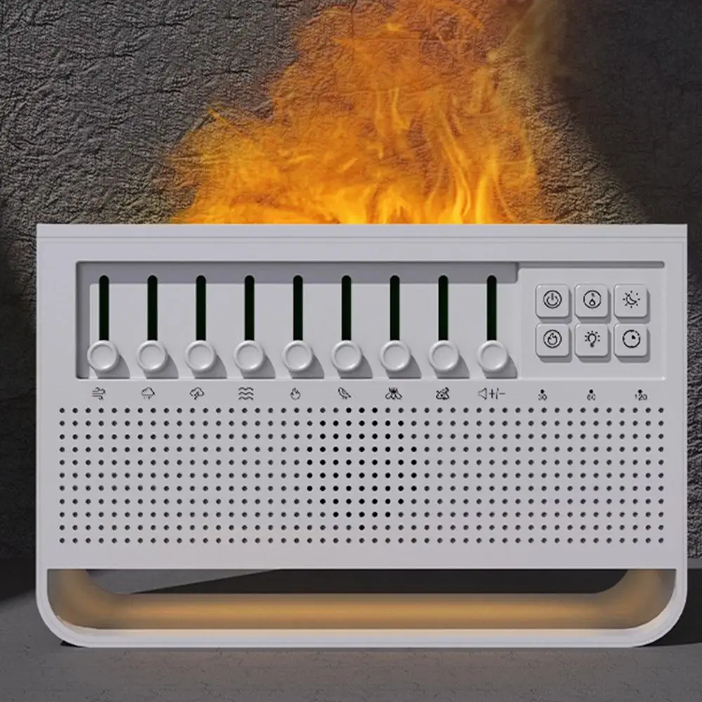 

1PC Aromatherapy Diffuser 3D Simulation Flame Aroma Diffuser White Noise Air Humidifier Nebulizer Creative Electric Accessories