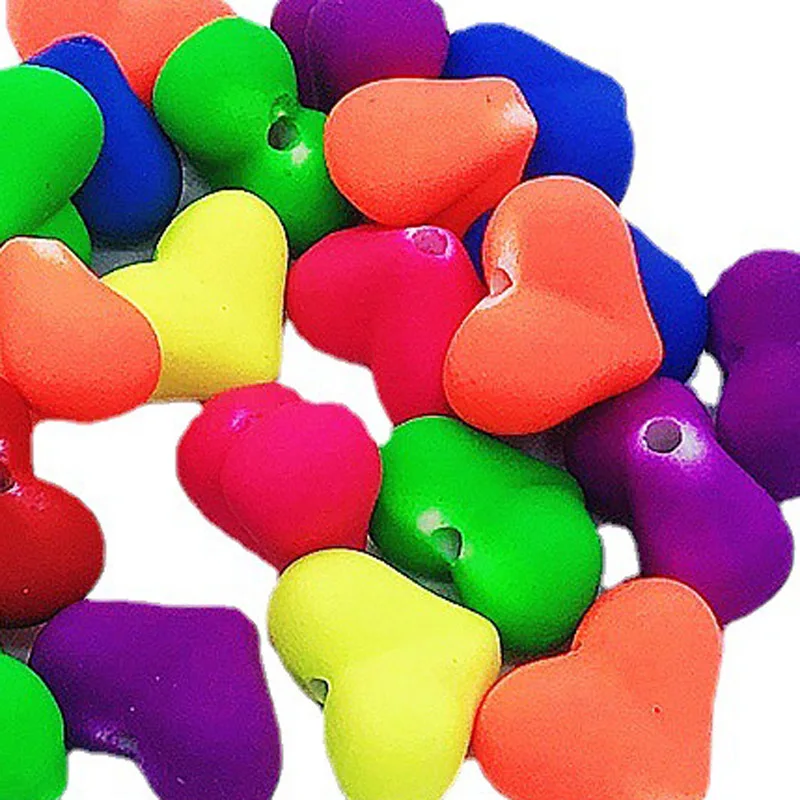 

Diy11 * 15mm 30/50/100 colored heart beads, made from necklace jewelry